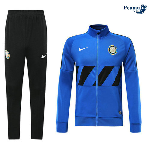 Veste Survetement Inter Milan Bleu clair Noir 2019-2020