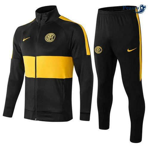 Veste Survetement Inter Milan Noir/Jaune 2019-2020 Collo Alto