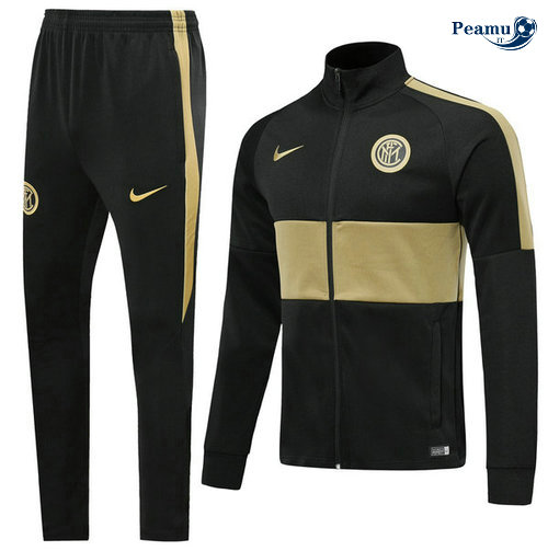 Veste Survetement Inter Milan Noir/Kaki 2019-2020 Collo Alto