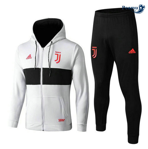 Veste Survetement con cappuccio Juventus Bianco/Noir 2019-2020