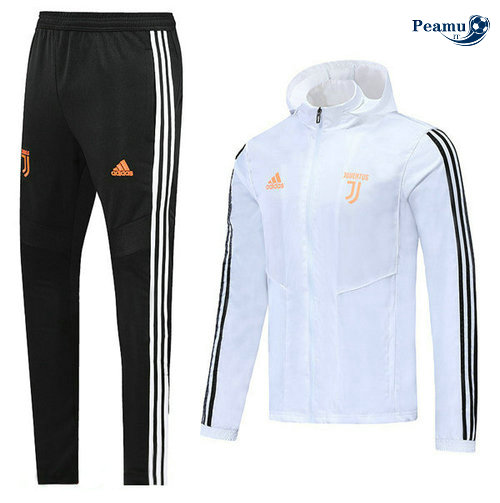 Veste Survetement con cappuccio A Vento Juventus Bianco/Noir 2019-2020