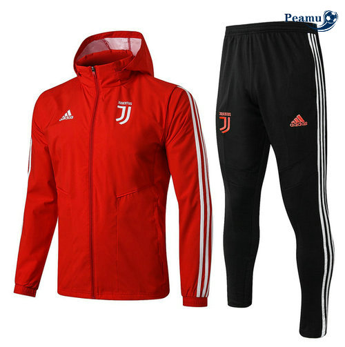 Veste Survetement con cappuccio A Vento Juventus Rouge/Noir 2019-2020