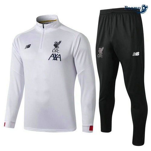 Survetement Liverpool Bianco/Noir 2019-2020 Collo Alto