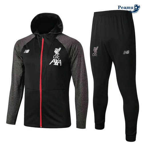 Veste Survetement con cappuccio Liverpool Noir 2019-2020 M098