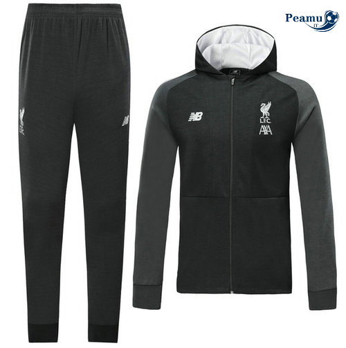 Veste Survetement con cappuccio Liverpool Noir 2019-2020