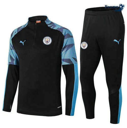 Survetement Manchester City Noir/Bleu clair 2019-2020
