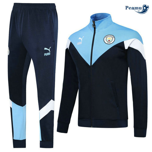 Veste Survetement Manchester City Bleu clair/Bleu navy 2019-2020