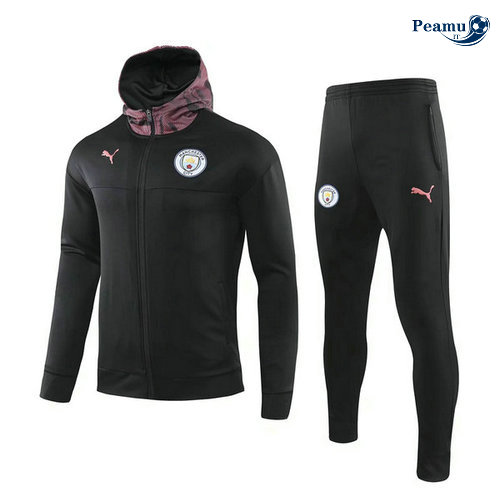 Veste Survetement con cappuccio Manchester City Noir/Porpora 2019-2020