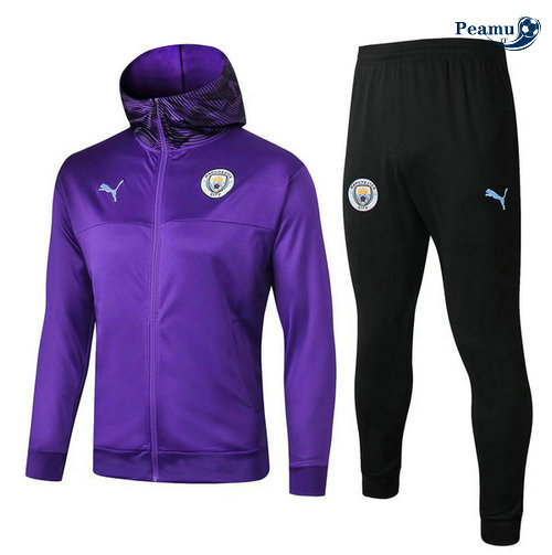 Veste Survetement con cappuccio Manchester City Porpora Noir 2019-2020