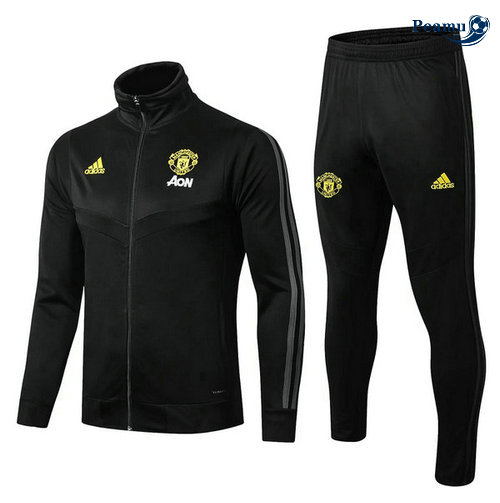 Veste Survetement Manchester United Noir 2019-2020 Collo Alto