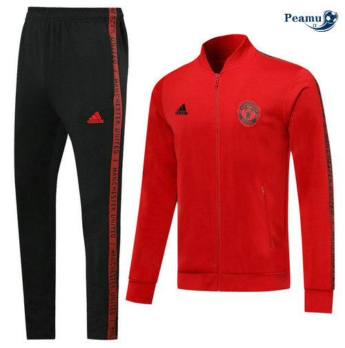 Veste Survetement Manchester United Noir Rouge 2019-2020