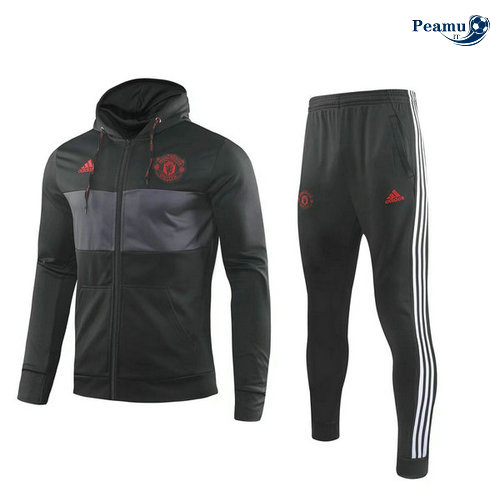 Veste Survetement con cappuccio Manchester United Noir 2019-2020