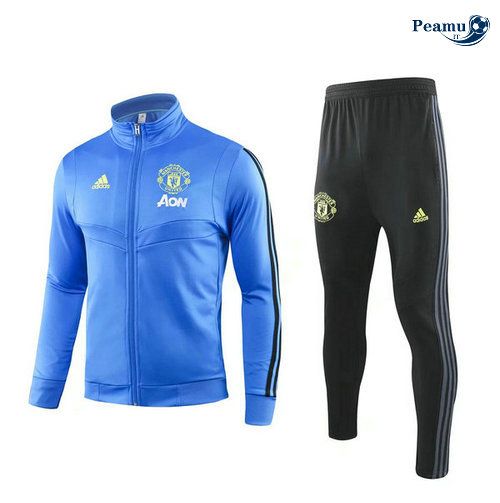 Veste Survetement Manchester United Bleu clair/Noir 2019-2020
