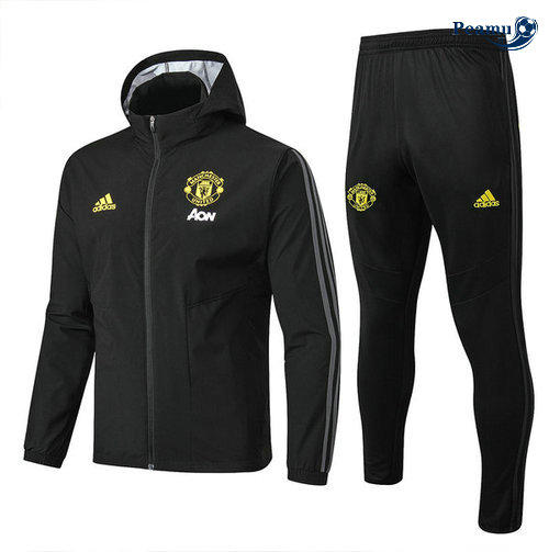 Veste Survetement con cappuccio A Vento Manchester United Noir 2019-2020