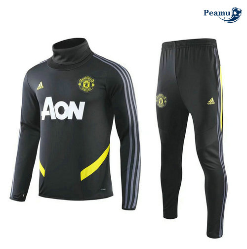 Survetement Manchester United Noir 2019-2020 Collo Alto M101