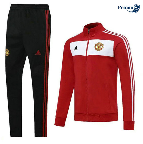 Veste Survetement Manchester United Rouge/Bianco/Noir 2020-2021