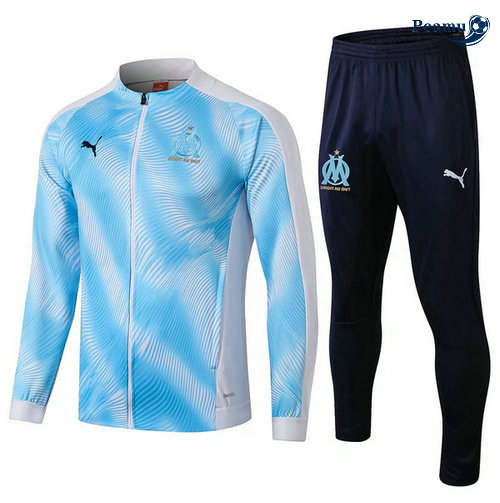 Veste Survetement Marseille Bleu clair 2019-2020