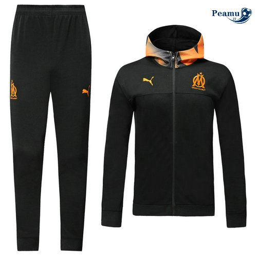 Survetement - Sweat à capuche Marseille Noir 2019-2020