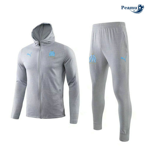 Veste Survetement con cappuccio Marseille Gris 2019-2020