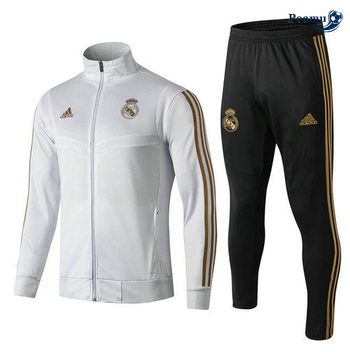 Veste Survetement Real Madrid Bianco 2019-2020 Collo Alto