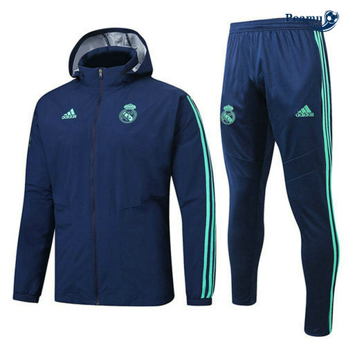 Veste Survetement con cappuccio A Vento Real Madrid Bleu navy 2019-2020