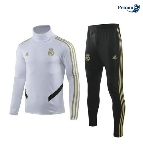 Survetement Real Madrid Bianco/Noir 2019-2020 Collo Alto