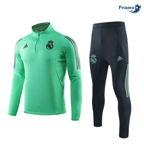 Survetement Real Madrid Verde/Noir 2019-2020 Collo Alto