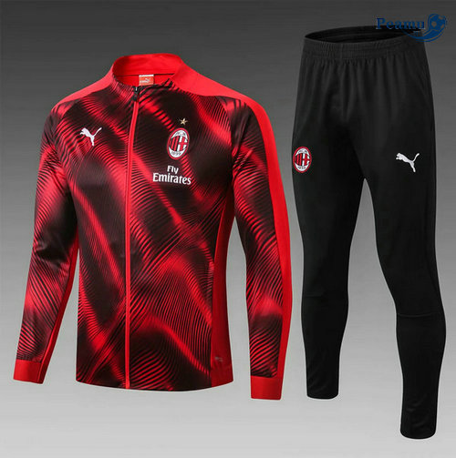Veste Survetement AC Milan Enfant Rouge/Noir 2019-2020