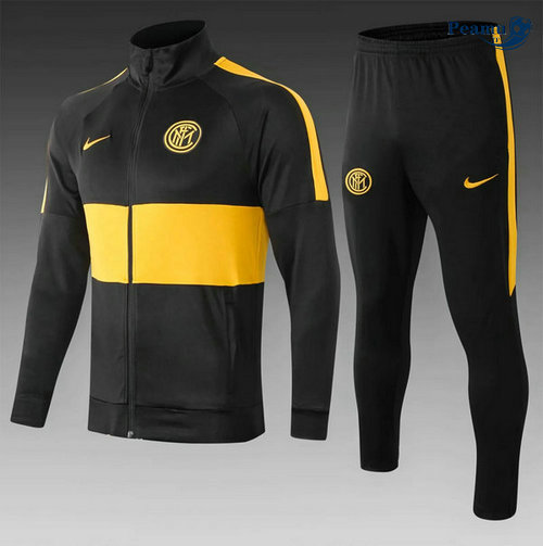 Veste Survetement Inter Milan Enfant Noir/Jaune 2019-2020