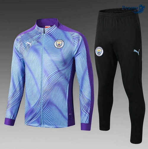 Veste Survetement Manchester City Enfant Bleu clair/Porpora 2019-2020