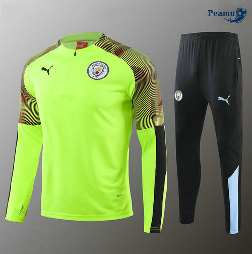Survetement Manchester City Enfant Verde herbe/Noir 2019-2020