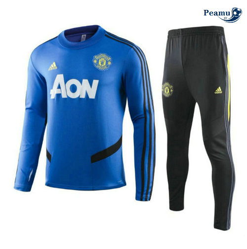 Survetement Manchester United Enfant Bleu clair/Noir 2019-2020