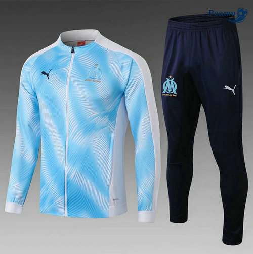 Veste Survetement Marseille Enfant Bleu clair/Bianco 2019-2020