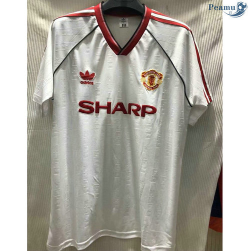 Maillot Rétro Manchester United Exterieur Blanc 1988
