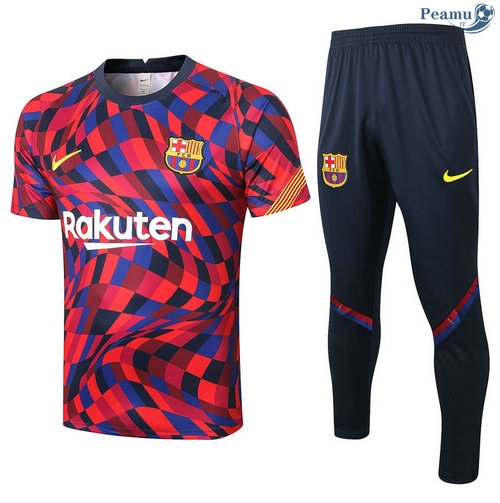 Kit Maillot Entrainement Barcelone + Pantalon Violet/Rouge Rayon 2020-2021