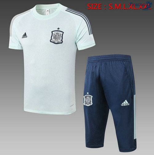 Kit Maillot Entrainement Espagne + Pantalon 3/4 Verde chiaro 2020-2021