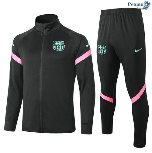 Veste Survetement Barcelone Noir 2020-2021