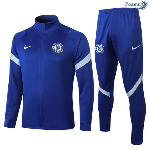 Veste Survetement Chelsea Bleu Col Rond 2020-2021