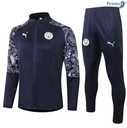 Veste Survetement Manchester City Bleu Marine 2020-2021