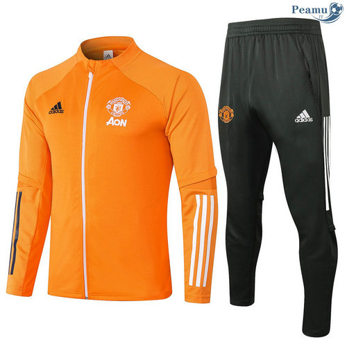 Veste Survetement Manchester United Orange 2020-2021