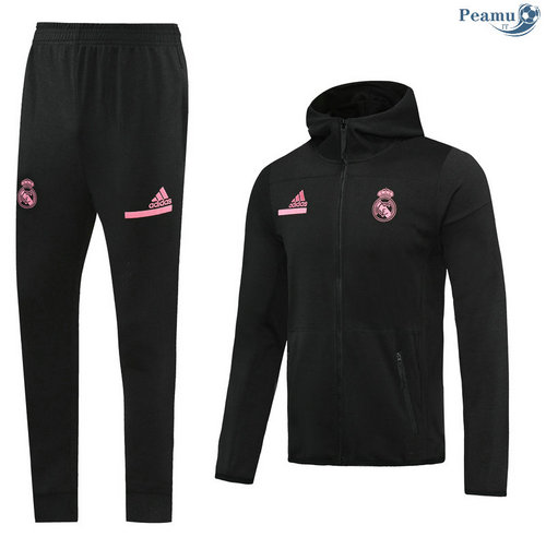 Veste Survetement Real Madrid à Capuche Noir 2020-2021