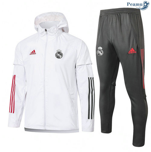 Veste Survetement A Vento Real Madrid Blanc 2020-2021
