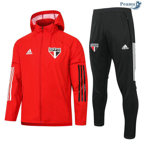 Veste Survetement A Vento Sao Paulo Rouge 2020-2021