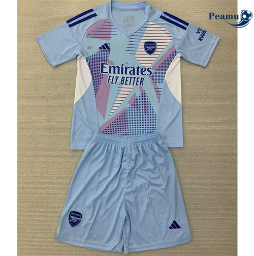 Maillot foot Arsenal Enfant Gardien De But Bleu 2024-2025