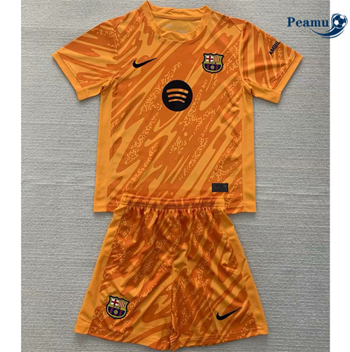 Maillot foot Barcelone Enfant Gardien De But Orange 2024-2025