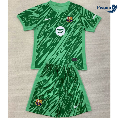 Maillot foot Barcelone Enfant Gardien De But Vert 2024-2025