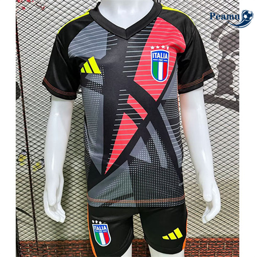 Maillot foot Italie Enfant Gardien De But Noir 2024-2025