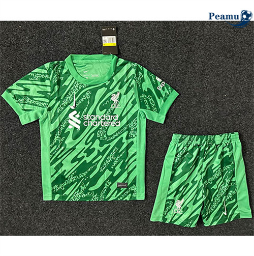 Maillot foot Liverpool Enfant Gardien De But Vert 2024-2025