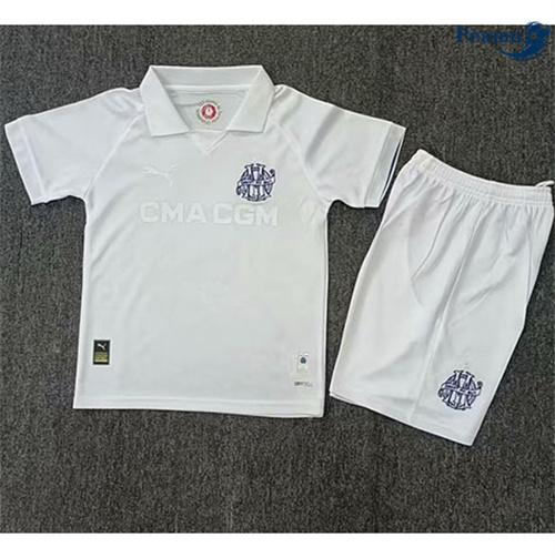 Maillot foot Marseille Enfant edition commemorative Blanc 2024-2025