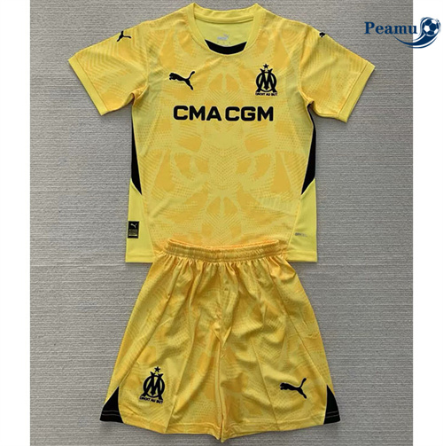 Maillot foot Marseille Enfant Gardien De But Jaune 2024-2025